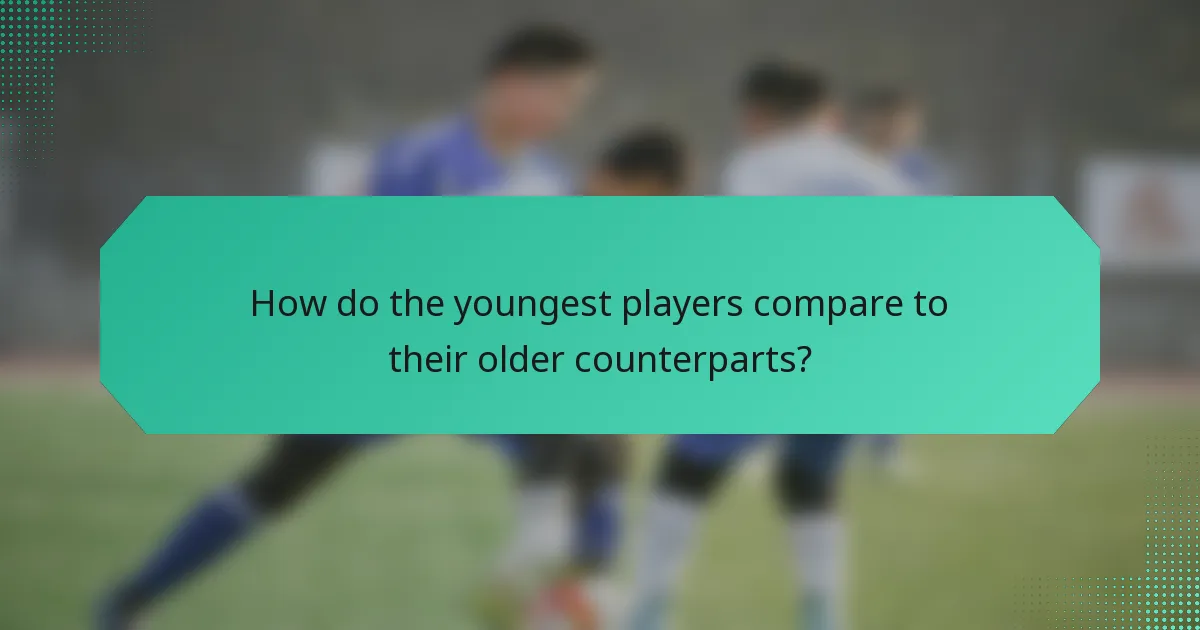 How do the youngest players compare to their older counterparts?