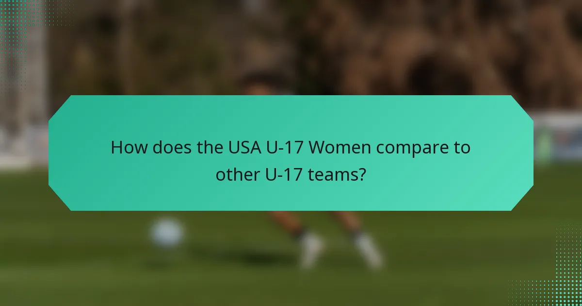 How does the USA U-17 Women compare to other U-17 teams?