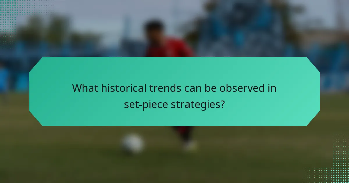 What historical trends can be observed in set-piece strategies?