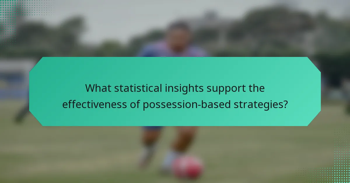 What statistical insights support the effectiveness of possession-based strategies?