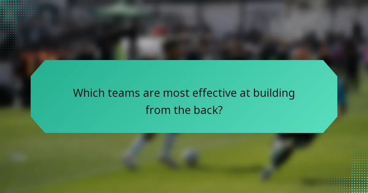 Which teams are most effective at building from the back?