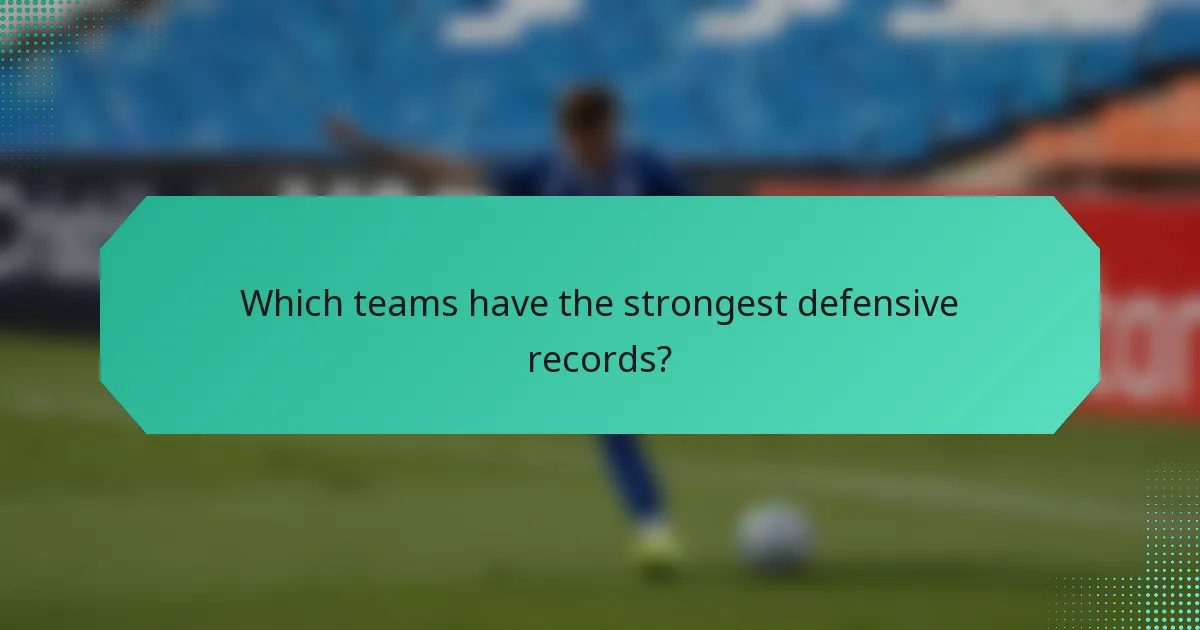 Which teams have the strongest defensive records?